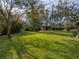 Large backyard with lush grass and mature trees at 3703 White Oak Ct, Lake Wales, FL 33898