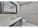 Bathroom featuring tile floor, neutral wall paint, and a modern vanity at 4523 Hallamview Ln, Lakeland, FL 33813