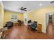 Bright office with hardwood floors and access to a bathroom and hallway at 465 Rowland Ct, Bartow, FL 33830