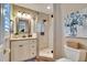 Clean bathroom with tiled shower and modern vanity at 7929 Chase Rd, Lakeland, FL 33810