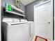 Modern laundry room equipped with a large-capacity washer and dryer, plus convenient shelving at 1205 Third Ct, Eagle Lake, FL 33839