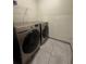 Modern laundry room with Samsung washer and dryer and wire shelving for storage at 1414 Fox Squirrel Dr, Davenport, FL 33897