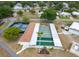 Aerial view of the community shuffleboard and pickleball courts at 1575 Longbow Dr, Lakeland, FL 33810