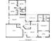 A detailed floor plan showcases the layout of the home, including room dimensions and key features at 1600 Alma Ct, Bartow, FL 33830