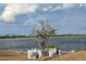 Picturesque waterfront view of the lake, enhanced by a charming gazebo and lush greenery at 294 Winter Ridge Blvd # 294, Winter Haven, FL 33881