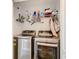 Well-organized laundry room featuring stainless steel washer and dryer, with shelving above for extra storage at 519 Sandstone St, Lakeland, FL 33809
