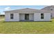 Home featuring a covered patio and a view of the grassy backyard, ideal for entertaining and relaxation at 3528 Dahlia Dr, Haines City, FL 33844