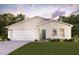 Tan single story home with a two car garage and manicured lawn at 12966 Se 53Rd Ave, Belleview, FL 34420