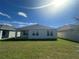 Spacious backyard with green grass, privacy fence, and covered patio, perfect for outdoor entertaining at 999 Brooklet Dr, Davenport, FL 33837