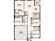 Detailed floor plan showcasing the layout of this home, including 4 bedrooms, a kitchen, and a 2-bay garage at 24 Dorset Dr, Kissimmee, FL 34758
