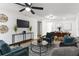 Inviting living room with plush seating, modern decor, and an open layout connecting to the dining area at 760 S Park Ave, Winter Garden, FL 34787
