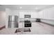 Modern kitchen with granite countertops, stainless steel appliances, and sleek white cabinetry at 540 Glade Ct, Kissimmee, FL 34758