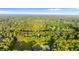 Expansive aerial view of a property surrounded by lush greenery and mature trees, creating a serene and private setting at 1915 Poinsettia Dr, Port Orange, FL 32128