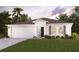 Charming one-story home showcasing a two-car garage, dark shutters, and beautiful landscaping at 1318 Howland Blvd, Deltona, FL 32738