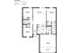 Open-concept floor plan showcasing the layout of the house, including bedrooms, kitchen, and living areas at 756 Pelican Ct, Poinciana, FL 34759