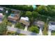 Birds-eye view of neighborhood homes featuring mature trees, spacious yards, and a tranquil residential setting at 5801 Poinciana Ave, Lakeland, FL 33809