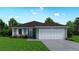 Charming one-story home with a two-car garage, manicured lawn, and neat landscaping at 1823 Hudson Ct, Poinciana, FL 34759