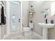 Small bathroom with pedestal sink and modern toilet at 109 La Toscana Rotonda, Ormond Beach, FL 32174