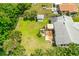Aerial view showing house, deck, and backyard at 45 San Jose Dr, Ormond Beach, FL 32176