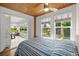 Bedroom with access to sunroom and backyard view at 45 San Jose Dr, Ormond Beach, FL 32176