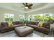Spacious Gathering room with sectional sofa and large windows at 3 Seabridge Dr, Ormond Beach, FL 32176