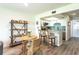 Charming kitchen features an island with bar seating and modern appliances at 50 Ocean Palm Villa S, Flagler Beach, FL 32136