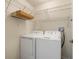 Laundry room with washer, dryer, and ample shelving at 928 George Hecker Dr, South Daytona, FL 32119