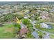 Aerial view of property with surrounding landscape featuring lush trees, golf course, and greenery at 100 Longspur Ct, Daytona Beach, FL 32119