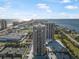 Aerial view of two towers, pool, and tennis courts at 1 Oceans West Blvd # 16A4, Daytona Beach, FL 32118