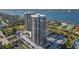 Aerial view showing building, parking, and river at 1 Oceans West Blvd # 16A4, Daytona Beach, FL 32118