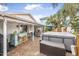 Spacious patio with hot tub and outdoor bar at 137 Avalon Dr, Ormond Beach, FL 32176