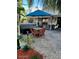 Relaxing patio with hot tub, seating area, and umbrella at 137 Avalon Dr, Ormond Beach, FL 32176