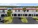 Aerial view of waterfront townhouses with private garages at 41 Ocean Palm Villa S # 41, Flagler Beach, FL 32136