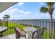 Relax on this balcony overlooking lush scenery and sparkling water at 41 Ocean Palm Villa S # 41, Flagler Beach, FL 32136