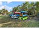 Kayaks on racks in a grassy area near the water at 41 Ocean Palm Villa S # 41, Flagler Beach, FL 32136