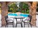 Relaxing pool area with patio furniture and lush landscaping at 2627 John Anderson Dr, Ormond Beach, FL 32176