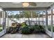 Peaceful screened porch overlooking backyard landscape at 35 Saddlers Run, Ormond Beach, FL 32174