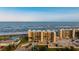 Aerial view of beachfront condo building and ocean at 2222 Ocean Shore Blvd # 102B, Ormond Beach, FL 32176