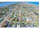 Aerial view of house and neighborhood, showing location near water at 35 Country Club Dr, Ormond Beach, FL 32176