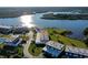 Aerial perspective of waterfront condos, surrounded by green lawns and serene waterways at 66 Ocean Palm Villa S, Flagler Beach, FL 32136