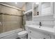 Clean bathroom with a shower/tub combo and vanity at 124 Avalon Dr, Ormond Beach, FL 32176