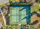 Aerial view of two pickleball courts within a community at 1510 Kinnard Cir, Ormond Beach, FL 32174