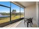 Relaxing screened patio overlooking a pond with tranquil water feature at 1510 Kinnard Cir, Ormond Beach, FL 32174