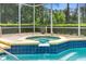 Tranquil spa nestled in a screened patio at 1068 Hampstead Ln, Ormond Beach, FL 32174