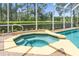 Relaxing octagonal spa adjacent to the screened pool at 1068 Hampstead Ln, Ormond Beach, FL 32174