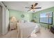 Beach-themed bedroom with king bed and ocean view at 3100 Ocean Shore Blvd # 5020, Ormond Beach, FL 32176