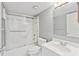 Updated bathroom with a tub shower combo and vanity at 4 Oceans West Blvd # 206C, Daytona Beach, FL 32118