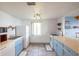 Efficient kitchen featuring white appliances and light blue cabinetry at 2850 Ocean Shore Blvd # 8, Ormond Beach, FL 32176