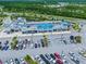 Aerial view of retail shops and parking area at 508 High Tide Ln, Daytona Beach, FL 32124