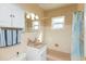 Clean bathroom featuring a tub shower combo at 105 Park Cir, Daytona Beach, FL 32117